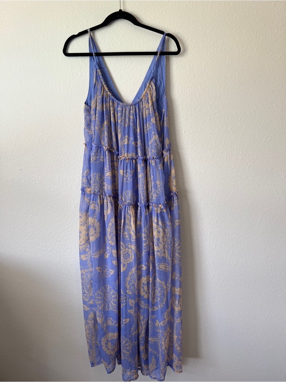 Free People Julianna Maxi Dress Bluebell Combo Floral Sleeveless Flowy Resort. - Picture 9 of 9